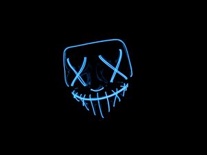 Preview wallpaper mask, neon, dark, darkness