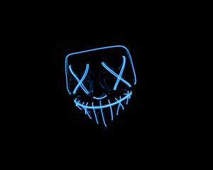 Preview wallpaper mask, neon, dark, darkness