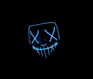 Preview wallpaper mask, neon, dark, darkness