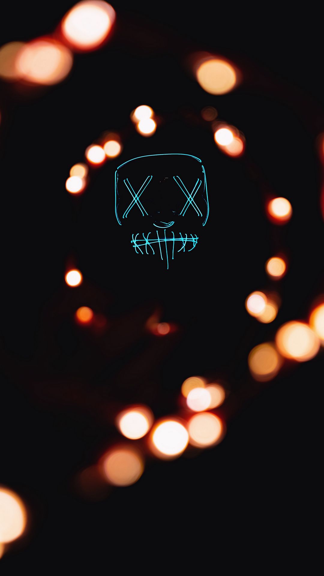 Download wallpaper 1080x1920 mask, neon, glare, dark samsung galaxy s4 ...