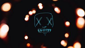 Preview wallpaper mask, neon, glare, dark