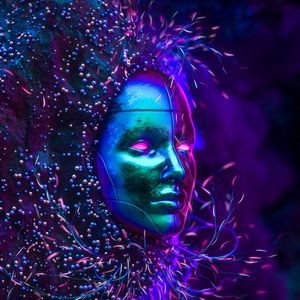 Preview wallpaper mask, neon, glitter, art