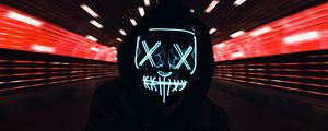 Preview wallpaper mask, neon, hood, light movement