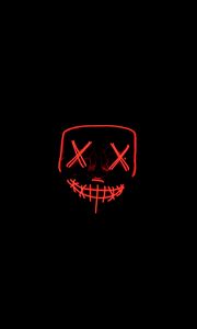 Preview wallpaper mask, neon, red, dark, darkness