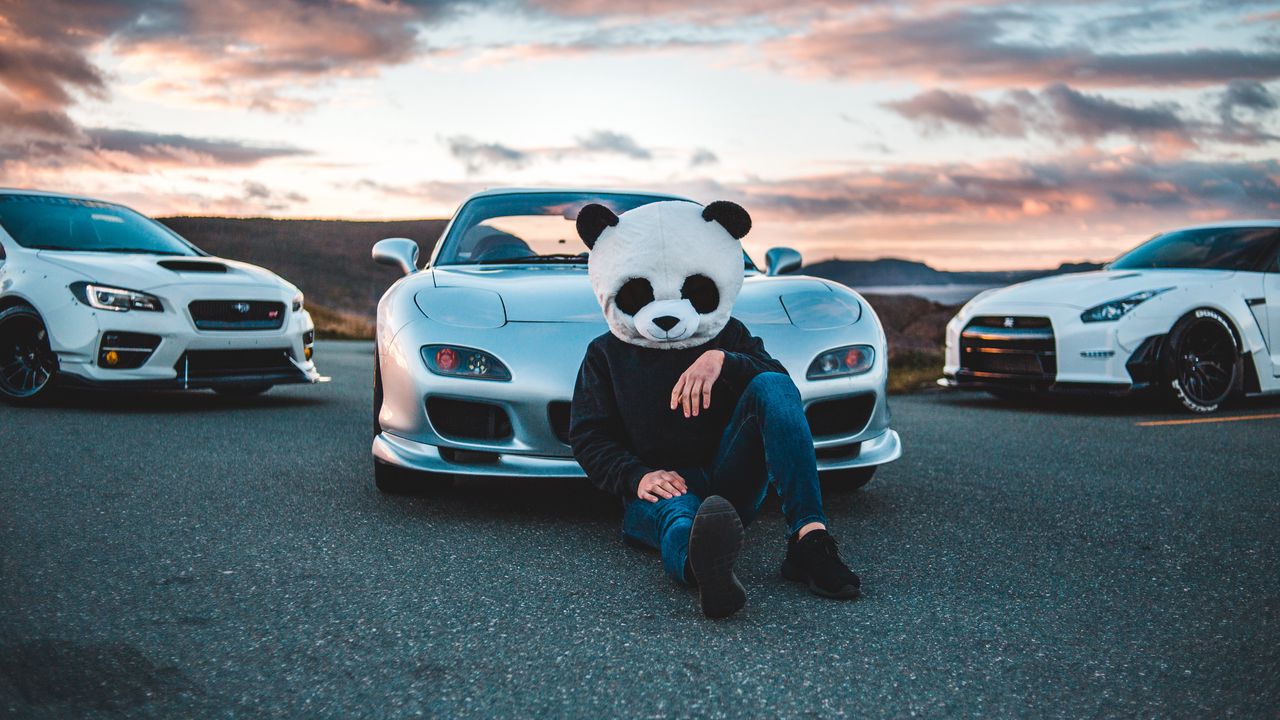 Wallpaper mask, panda, mazda, cars, racing