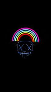 Preview wallpaper mask, rainbow, neon, dark