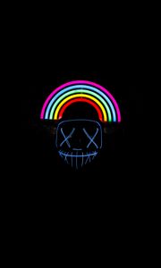 Preview wallpaper mask, rainbow, neon, dark