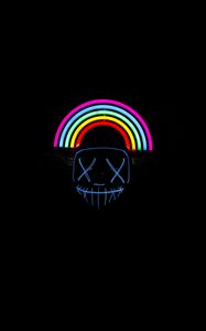 Preview wallpaper mask, rainbow, neon, dark