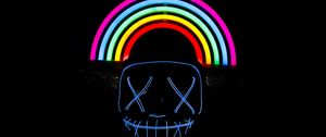 Preview wallpaper mask, rainbow, neon, dark