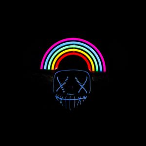 Preview wallpaper mask, rainbow, neon, dark