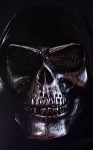 Preview wallpaper mask, skull, hood, dark