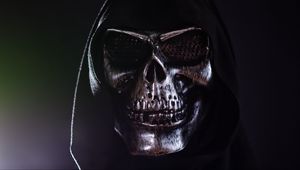 Preview wallpaper mask, skull, hood, dark