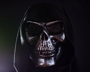 Preview wallpaper mask, skull, hood, dark