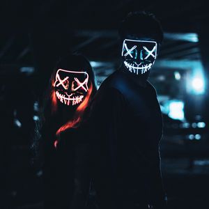 Preview wallpaper masks, pair, dark, neon, glow