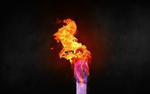 Preview wallpaper match, fire, darkness, flame