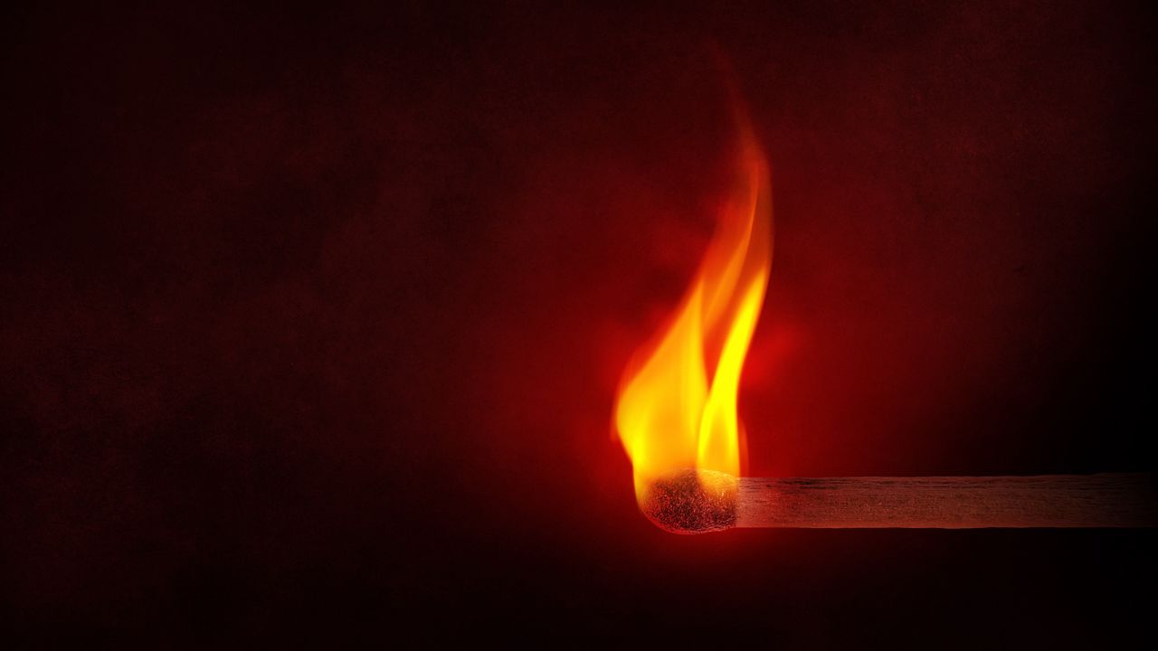 Wallpaper match, fire, flame, sulfur