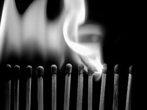 Preview wallpaper matches, fire, flame, black and white