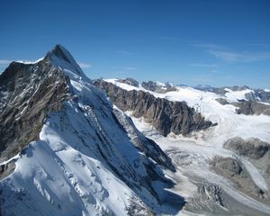 Preview wallpaper matterhorn mountain, solvay hut, snow, peaks