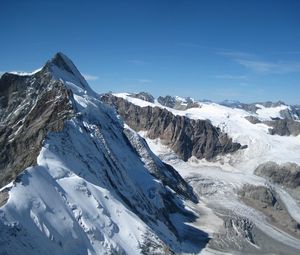 Preview wallpaper matterhorn mountain, solvay hut, snow, peaks