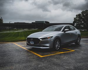 Preview wallpaper mazda, car, side view, gray