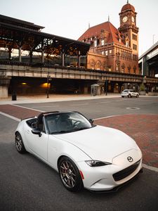 Preview wallpaper mazda mx-5, mazda, car, white, street