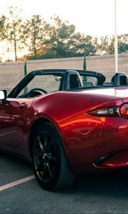 Preview wallpaper mazda mx-5 miata, mazda, car, red, back view