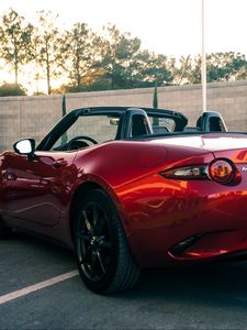 Preview wallpaper mazda mx-5 miata, mazda, car, red, back view