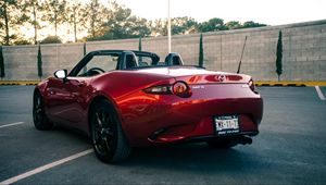 Preview wallpaper mazda mx-5 miata, mazda, car, red, back view