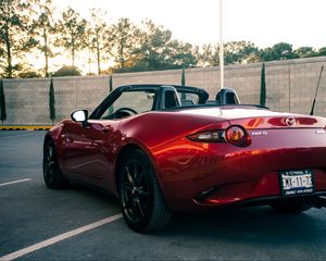 Preview wallpaper mazda mx-5 miata, mazda, car, red, back view