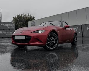 Preview wallpaper mazda mx 5, mazda, car, sports car, red, wet