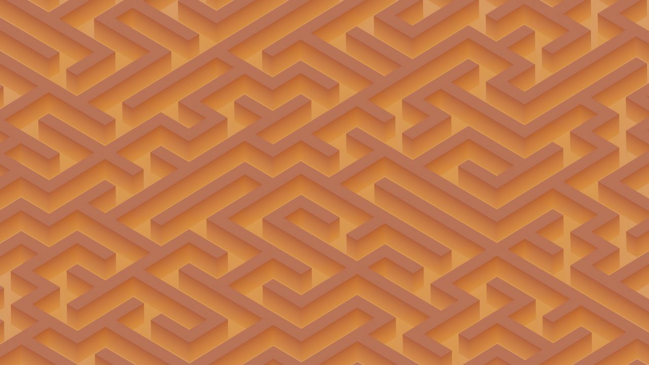 Wallpaper maze, lines, pattern, abstraction