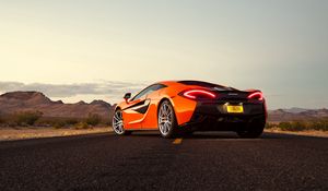 Preview wallpaper mclaren 570, mclaren, sports car, supercar, road, asphalt