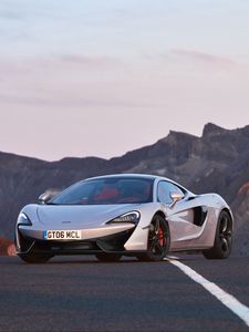 Preview wallpaper mclaren, 570gt, side view, gray