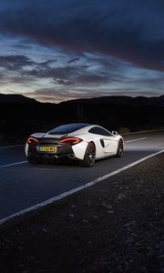 Preview wallpaper mclaren, 570gt, supercar, road, night, rear view