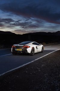 Preview wallpaper mclaren, 570gt, supercar, road, night, rear view