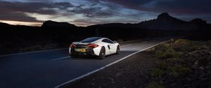 Preview wallpaper mclaren, 570gt, supercar, road, night, rear view