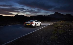 Preview wallpaper mclaren, 570gt, supercar, road, night, rear view