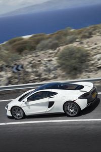 Preview wallpaper mclaren, 570gt, white, car, motion