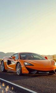 Preview wallpaper mclaren, 570s, orange, side view