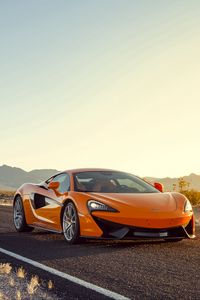 Preview wallpaper mclaren, 570s, orange, side view