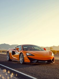 Preview wallpaper mclaren, 570s, orange, side view