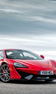 Preview wallpaper mclaren, 570s, red, side view