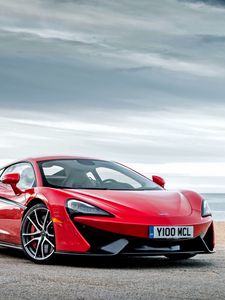 Preview wallpaper mclaren, 570s, red, side view