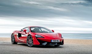 Preview wallpaper mclaren, 570s, red, side view