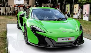 Preview wallpaper mclaren, 650s, green, front view, exhibition