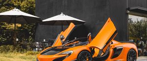 Preview wallpaper mclaren 675lt spider, mclaren, car, orange, sports car