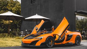 Preview wallpaper mclaren 675lt spider, mclaren, car, orange, sports car