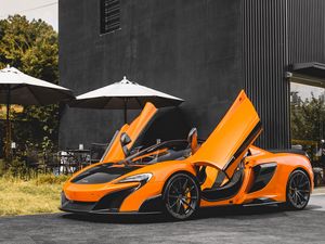 Preview wallpaper mclaren 675lt spider, mclaren, car, orange, sports car