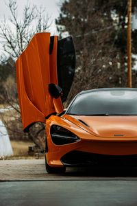 Preview wallpaper mclaren 720s, mclaren, car, supercar, orange, front view