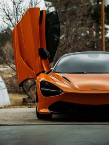 Preview wallpaper mclaren 720s, mclaren, car, supercar, orange, front view